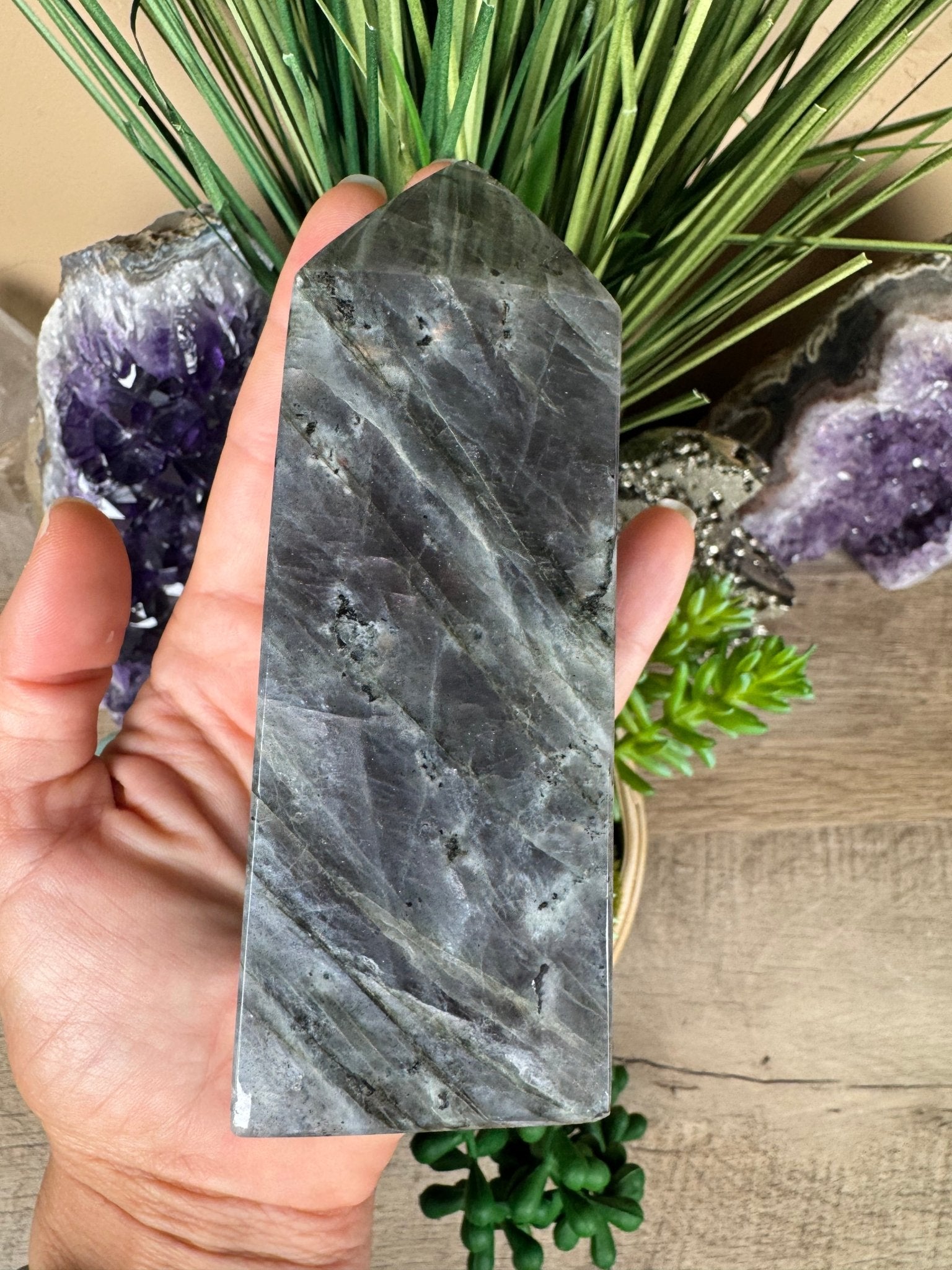 Sunset Labradorite Tower 4.8in - Purple Door Alchemy