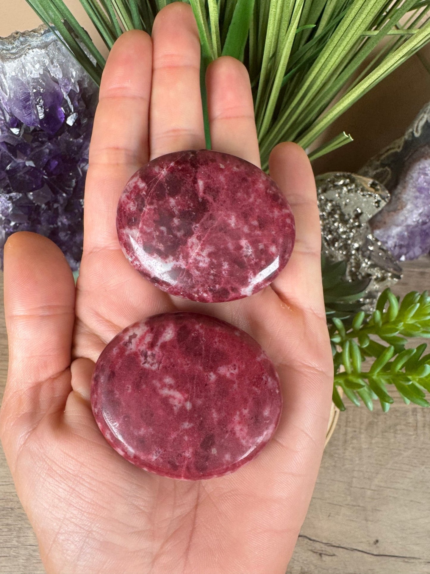 Thulite Palm Stone - Purple Door Alchemy