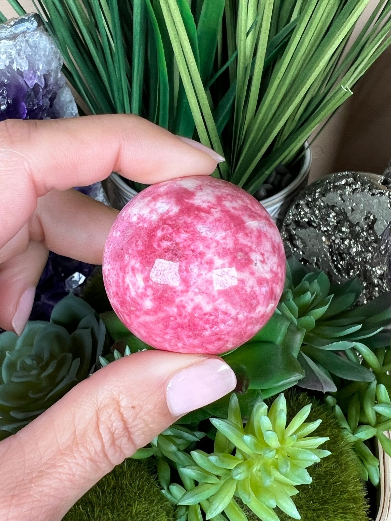 Thulite Sphere 40mm - Purple Door Alchemy