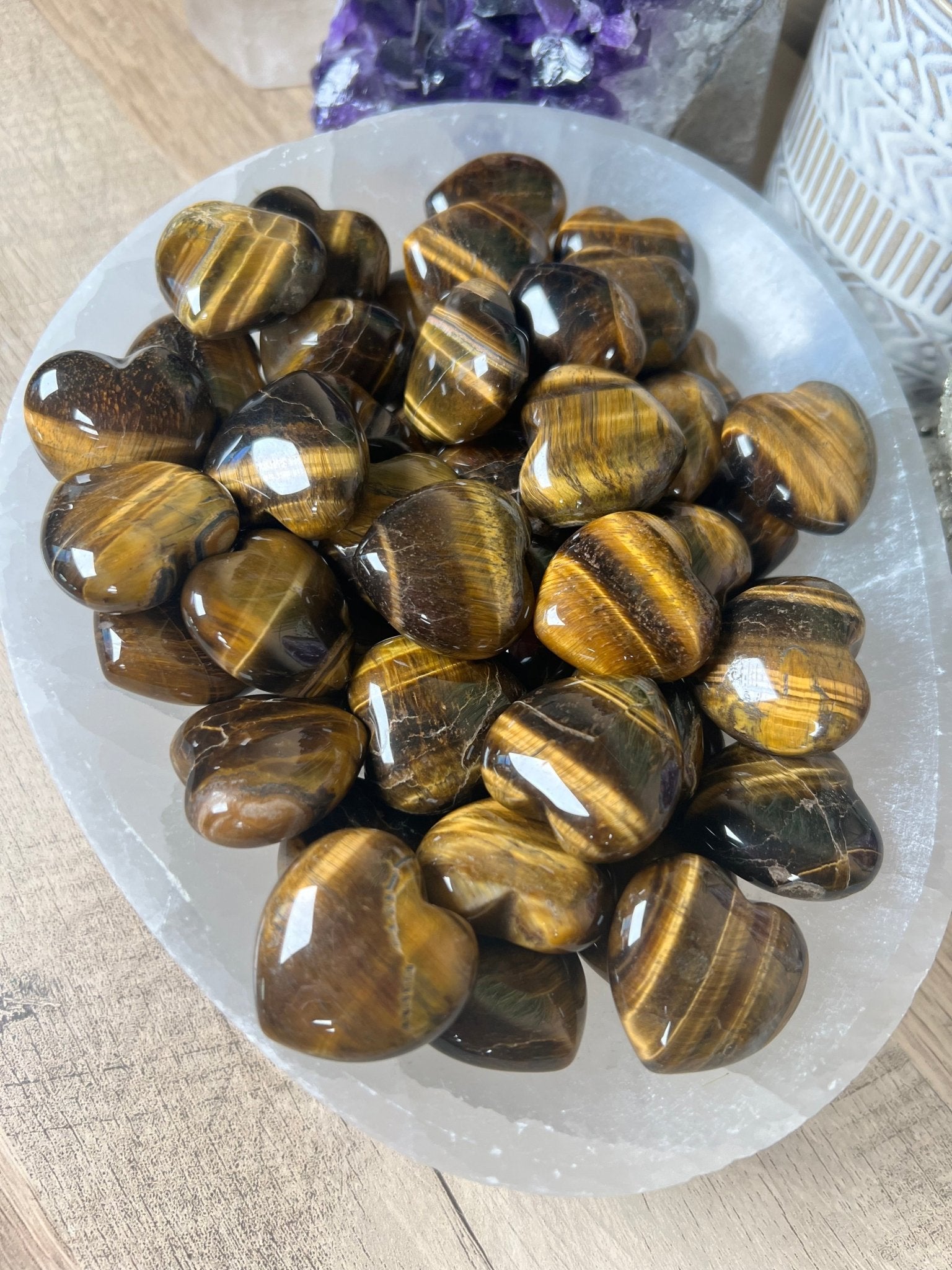 Tigers Eye Hearts - Purple Door Alchemy