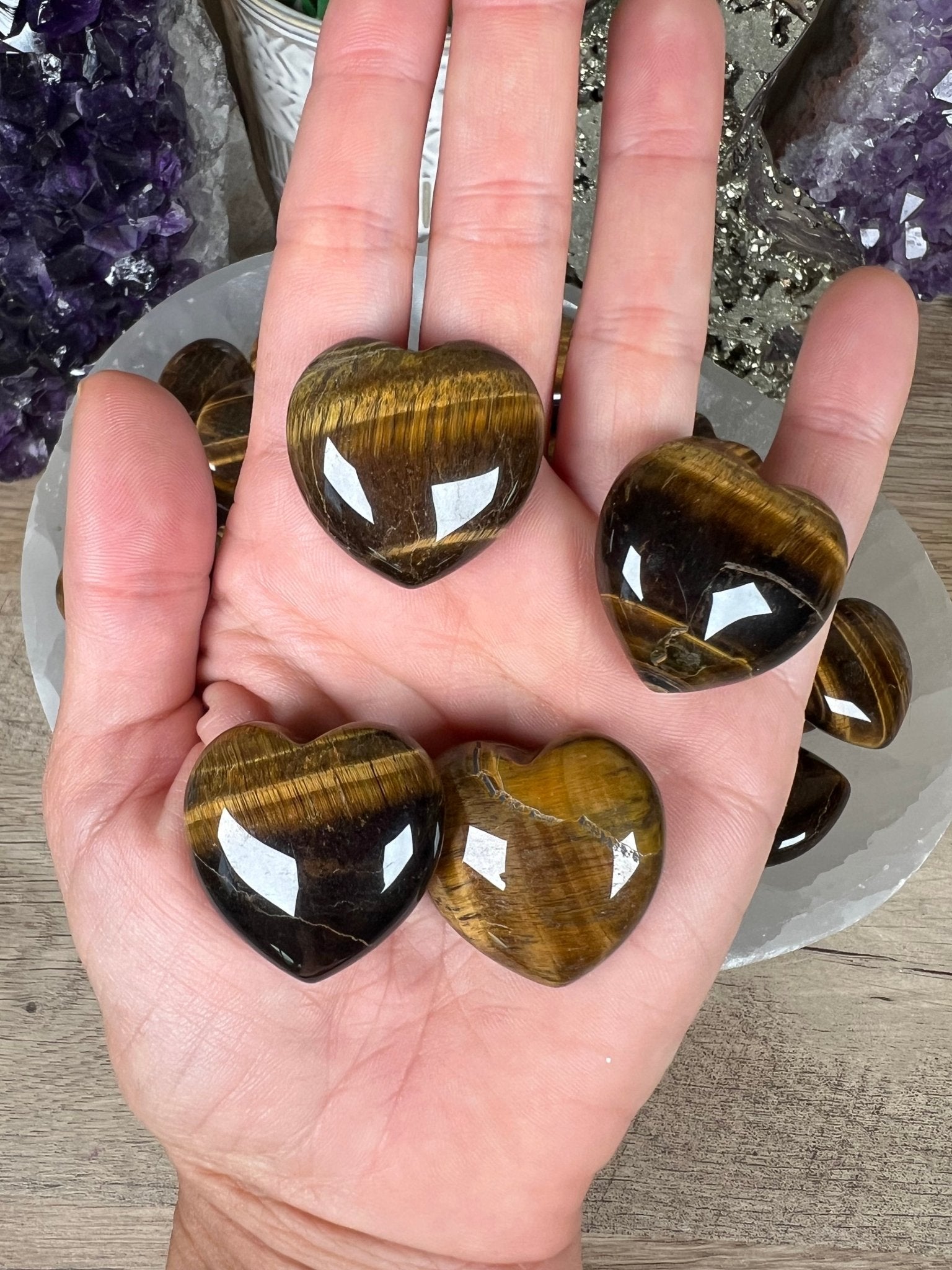Tigers Eye Hearts - Purple Door Alchemy
