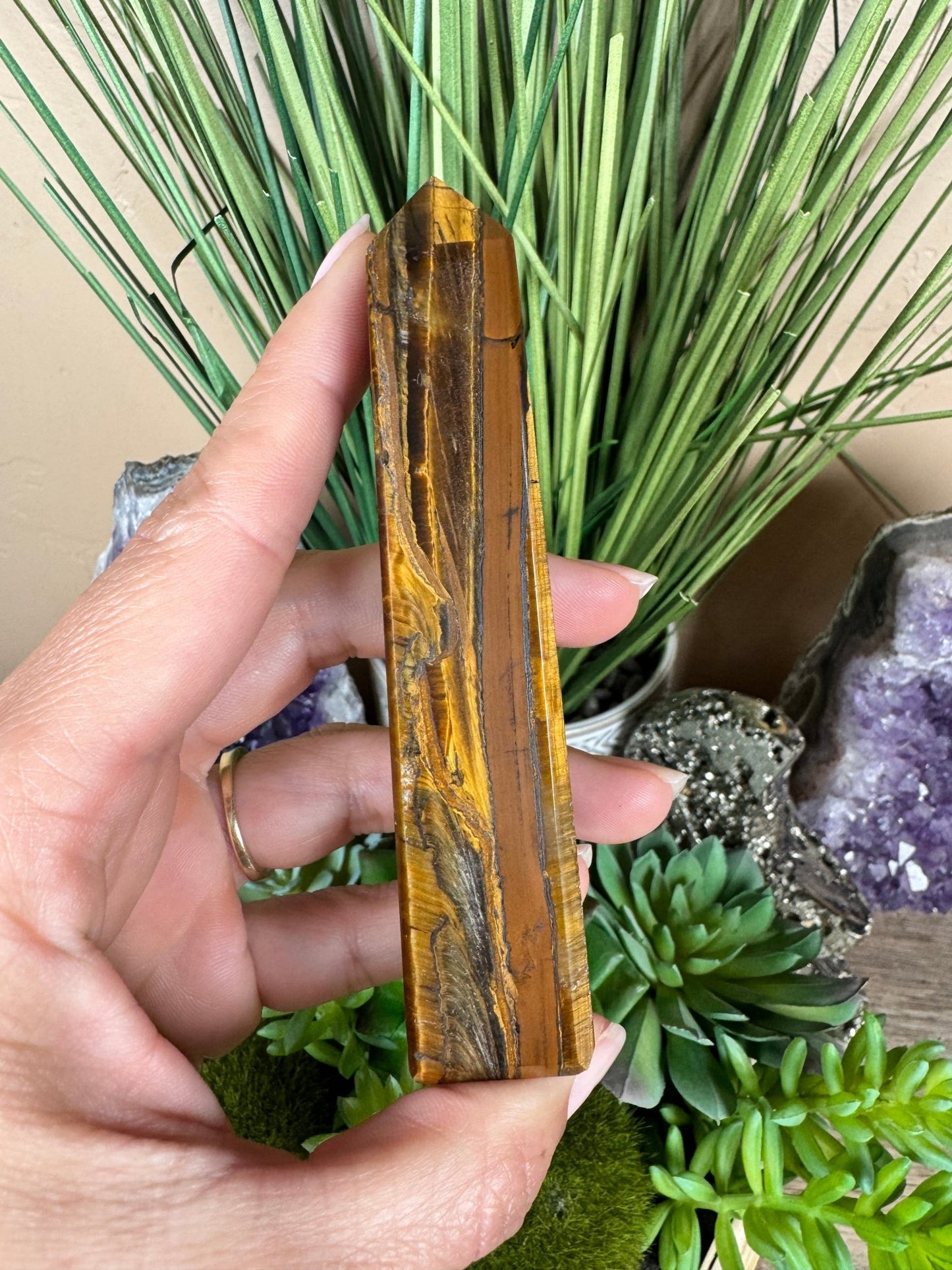 Tigers Eye Obelisk - Purple Door Alchemy