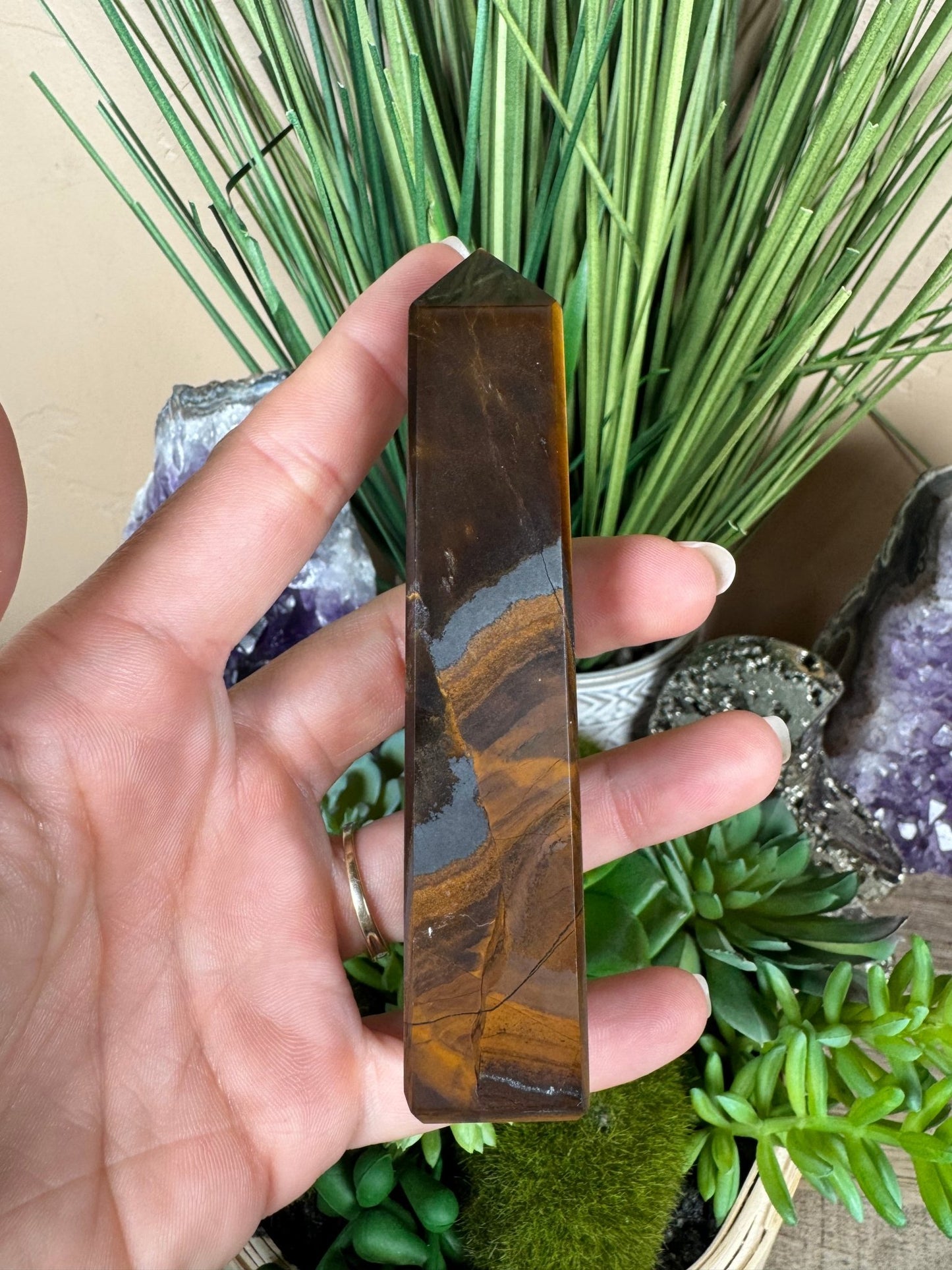 Tigers Eye Obelisk - Purple Door Alchemy