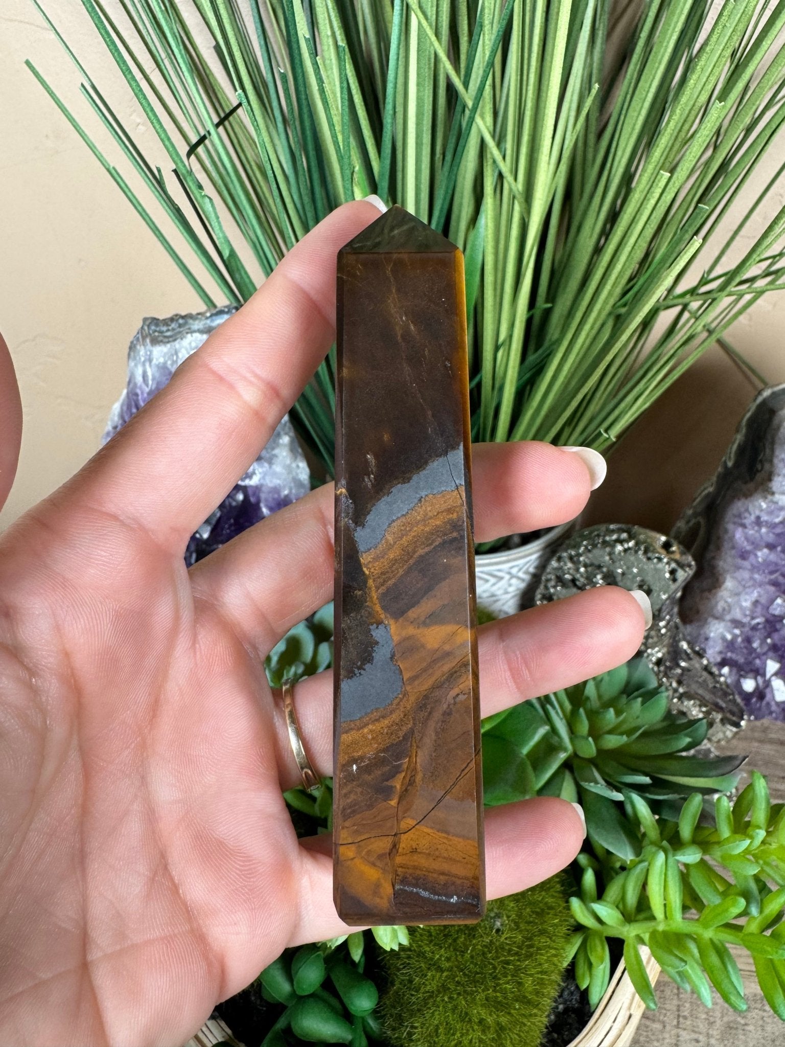 Tigers Eye Obelisk - Purple Door Alchemy