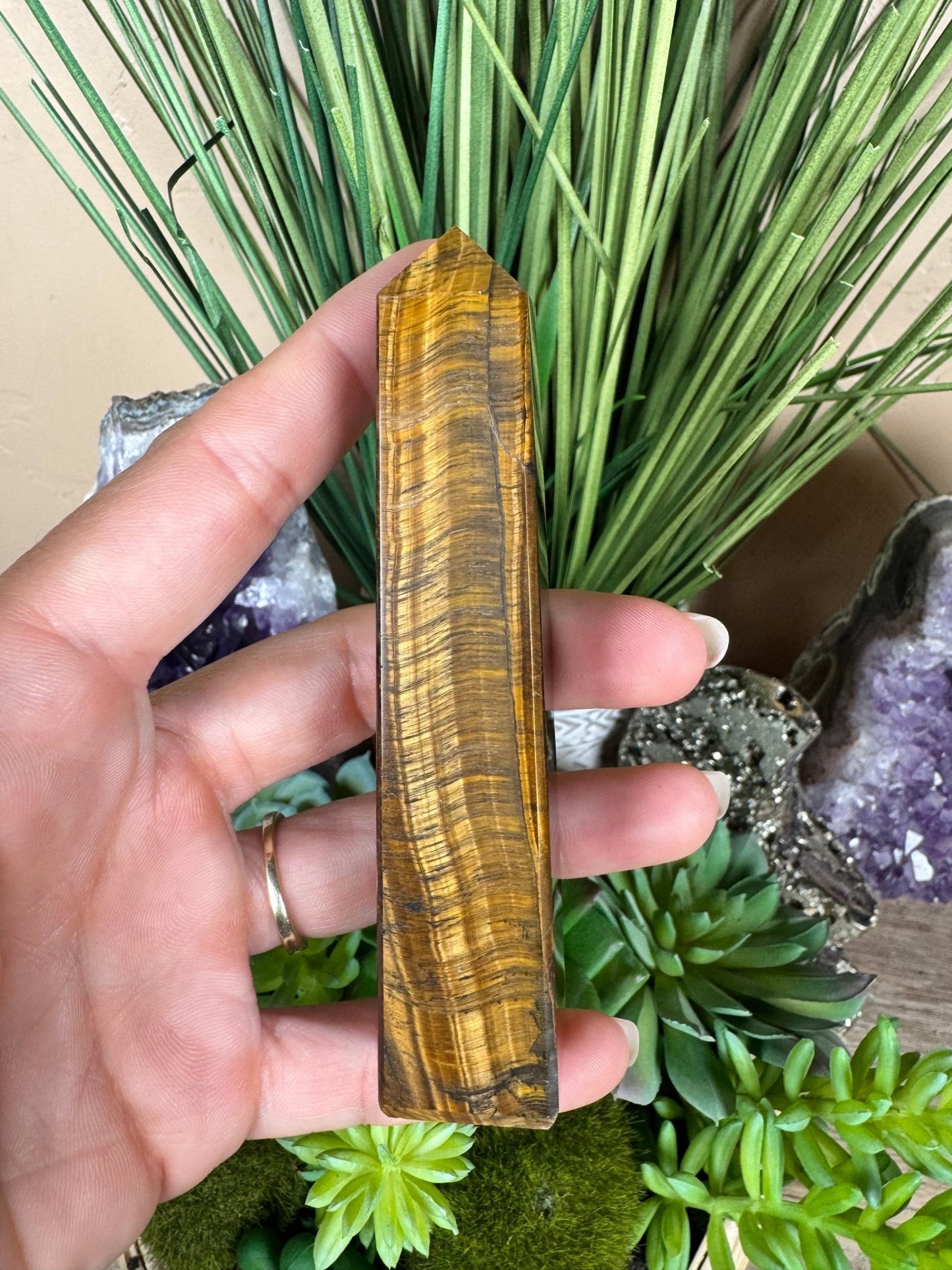 Tigers Eye Obelisk - Purple Door Alchemy
