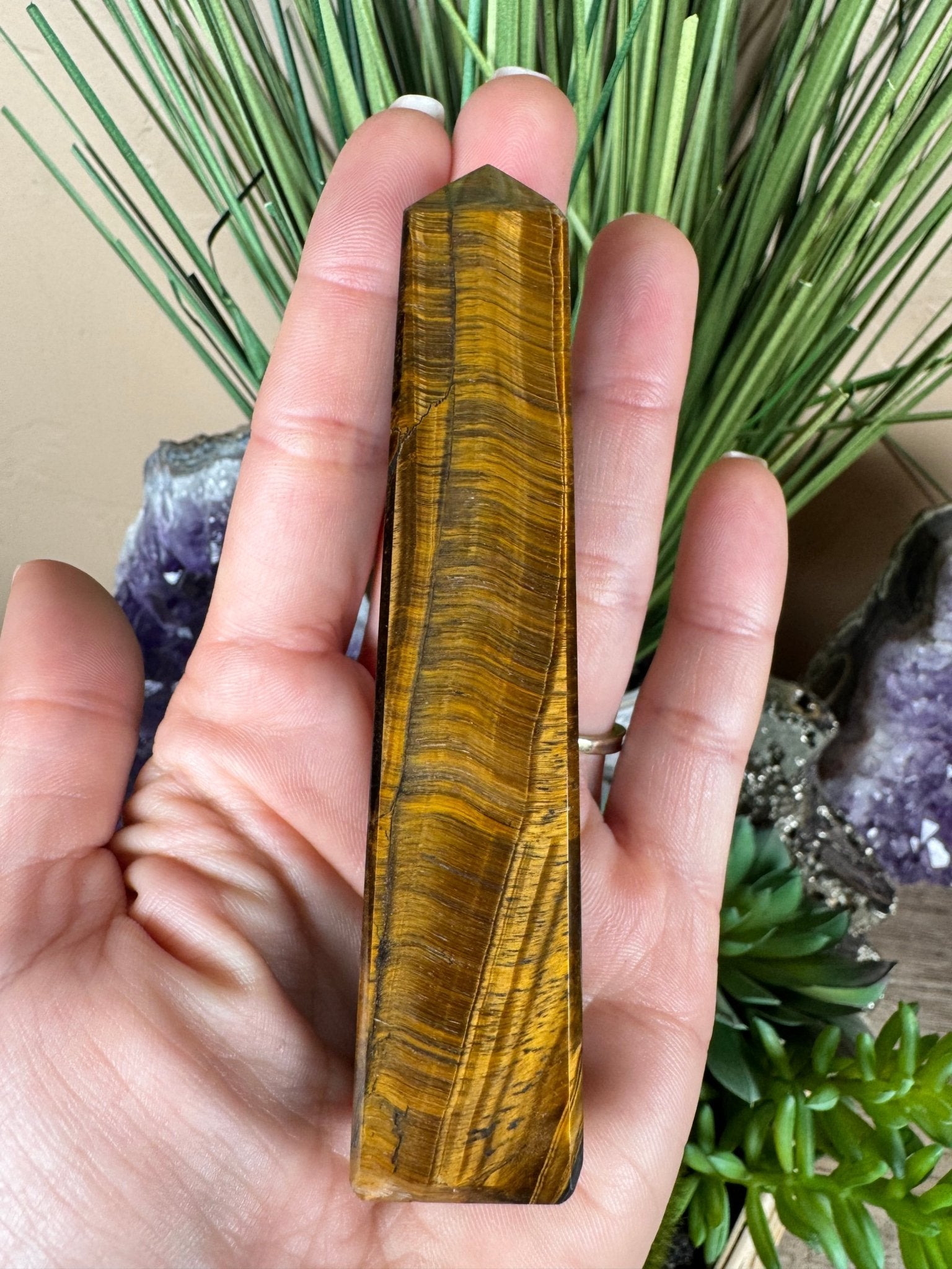 Tigers Eye Obelisk - Purple Door Alchemy