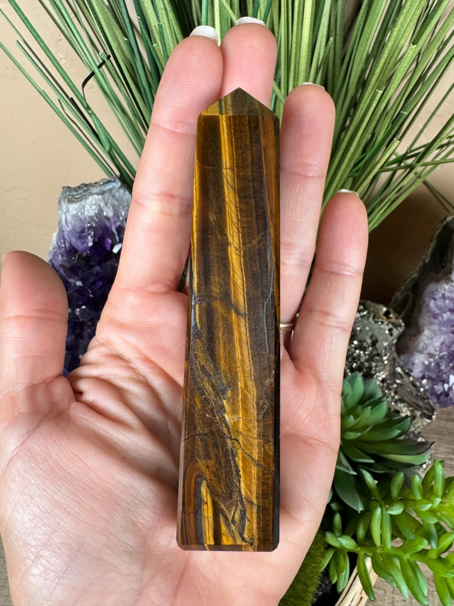 Tigers Eye Obelisk - Purple Door Alchemy
