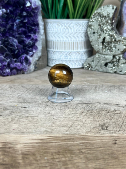 Tigers Eye Spheres 30mm - Purple Door Alchemy