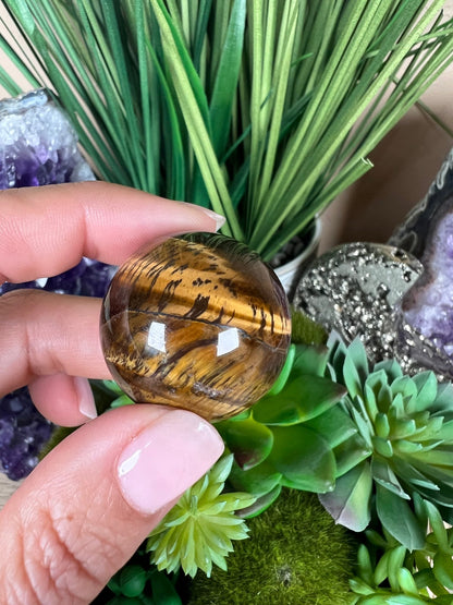 Tigers Eye Spheres 30mm - Purple Door Alchemy