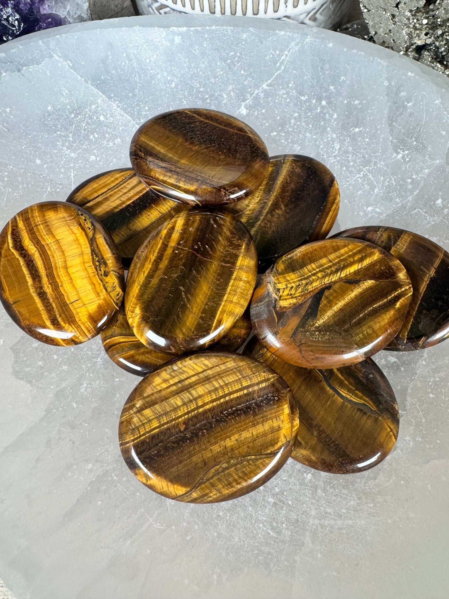 Tiger's Eye Worry Stone - Purple Door Alchemy