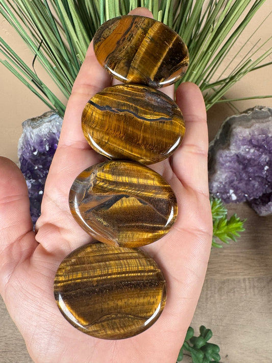 Tiger's Eye Worry Stone - Purple Door Alchemy