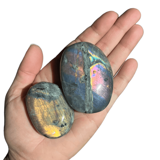 Fire Labradorite Palm Stone - Purple Door Alchemy