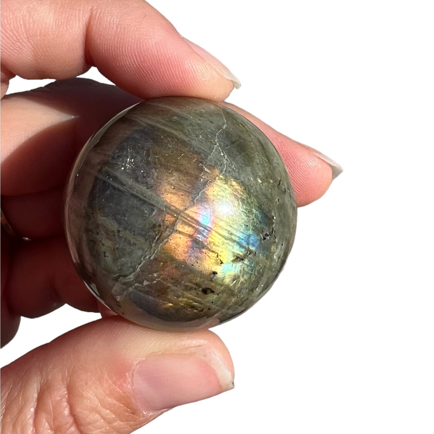 Fire Labradorite Sphere - Purple Door Alchemy