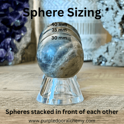 Fire Labradorite Sphere - Purple Door Alchemy
