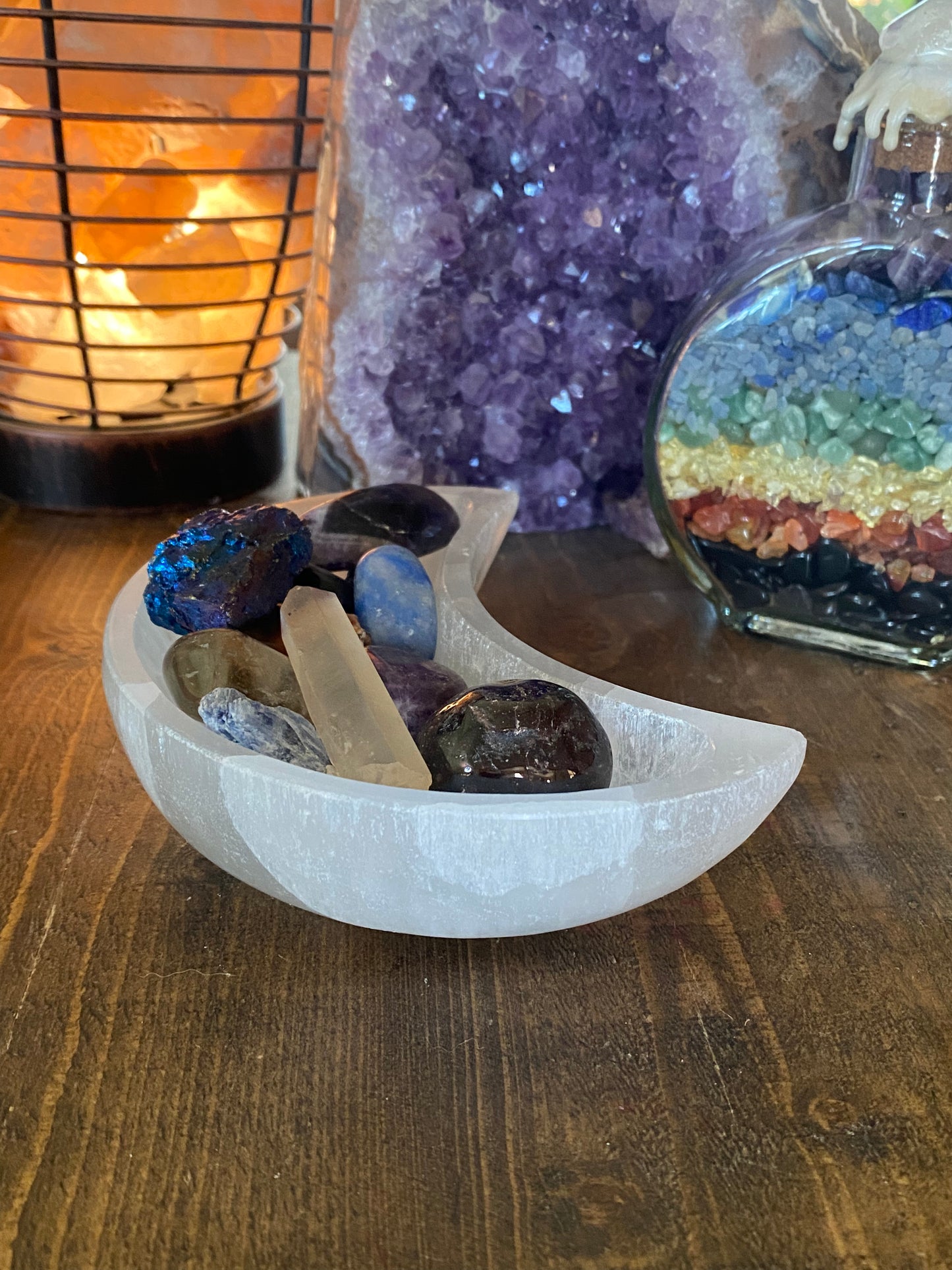 Crescent Moon Selenite Bowl - Purple Door Alchemy