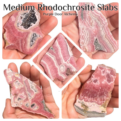 Medium Rhodochrosite Slabs - Purple Door Alchemy