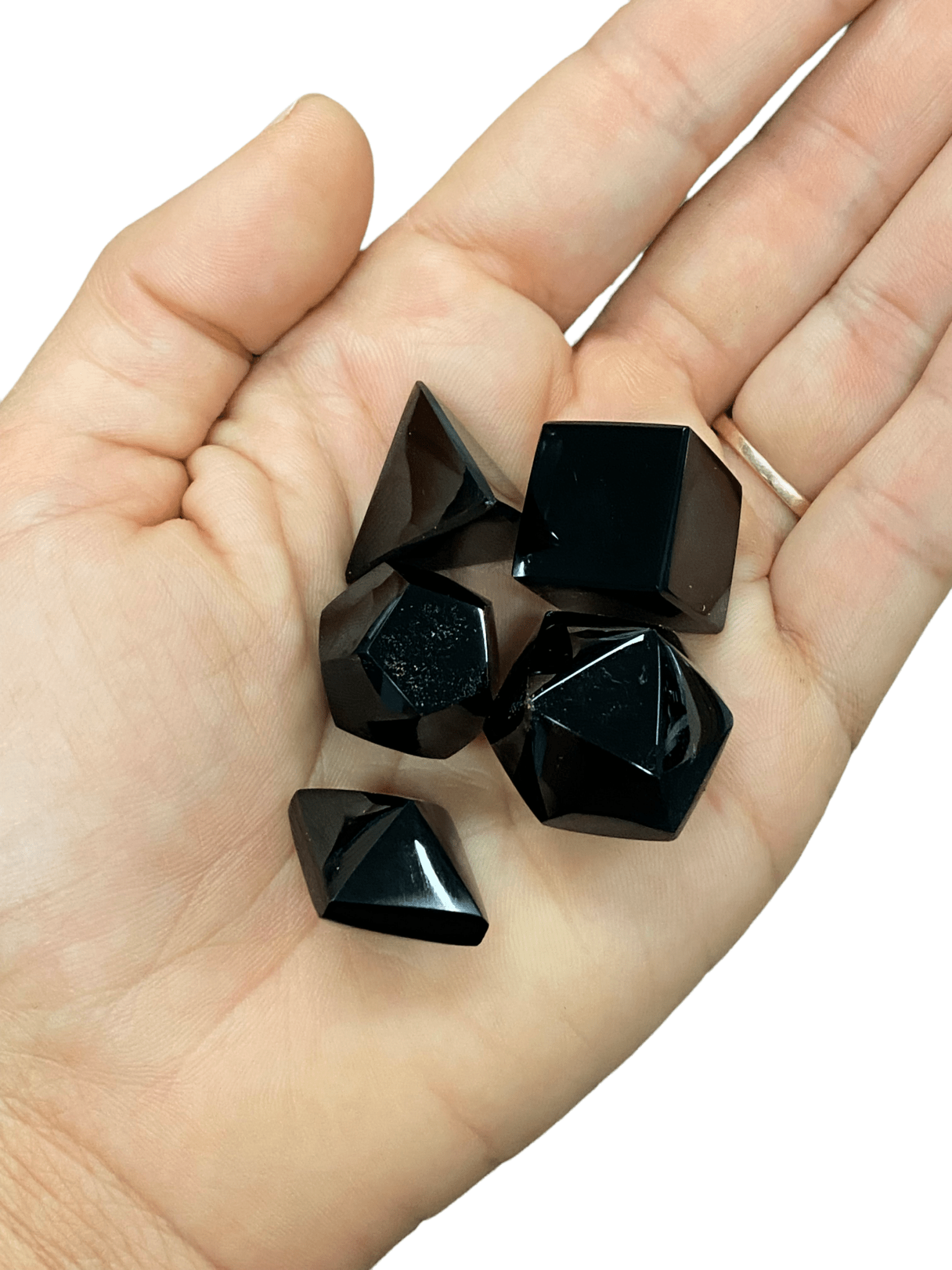 Obsidian Platonic Solids Set - Purple Door Alchemy