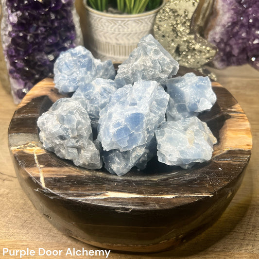 Raw Blue Calcite - Purple Door Alchemy