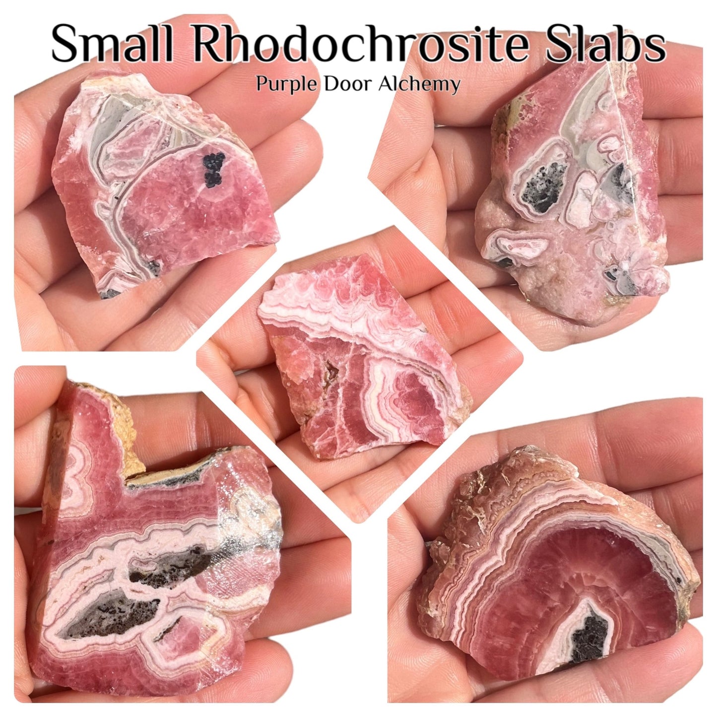 Small Rhodochrosite Slabs - Purple Door Alchemy