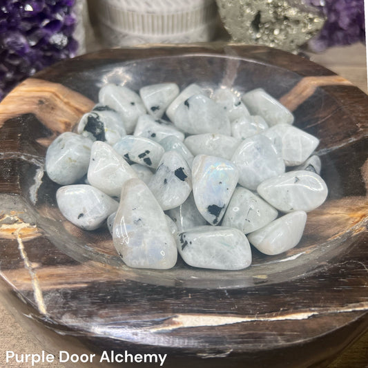 Tumbled Rainbow Moonstone - Purple Door Alchemy